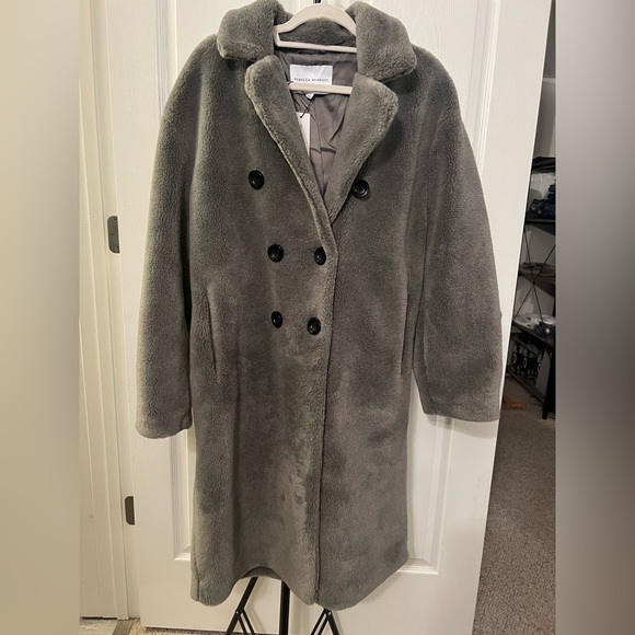 NWT Rebecca Minkoff Faux Shearling Double Breasted Coat - Picture 3 of 8